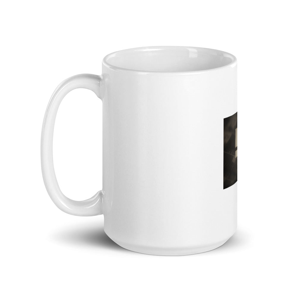 White glossy mug